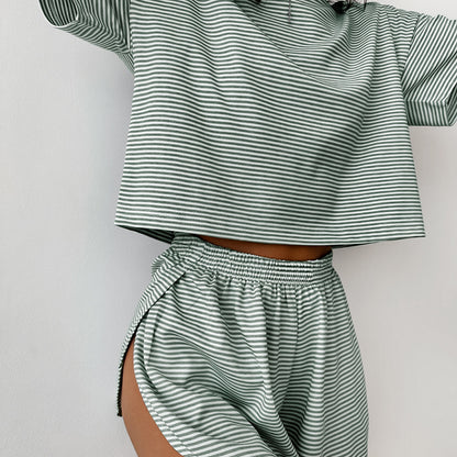 2-Piece Split Shorts Pajamas - Comfort Meets Chic!