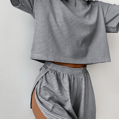 2-Piece Split Shorts Pajamas - Comfort Meets Chic!