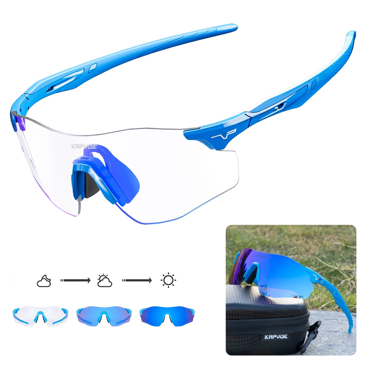 Athletic Rimless Photochromic Sunglasses