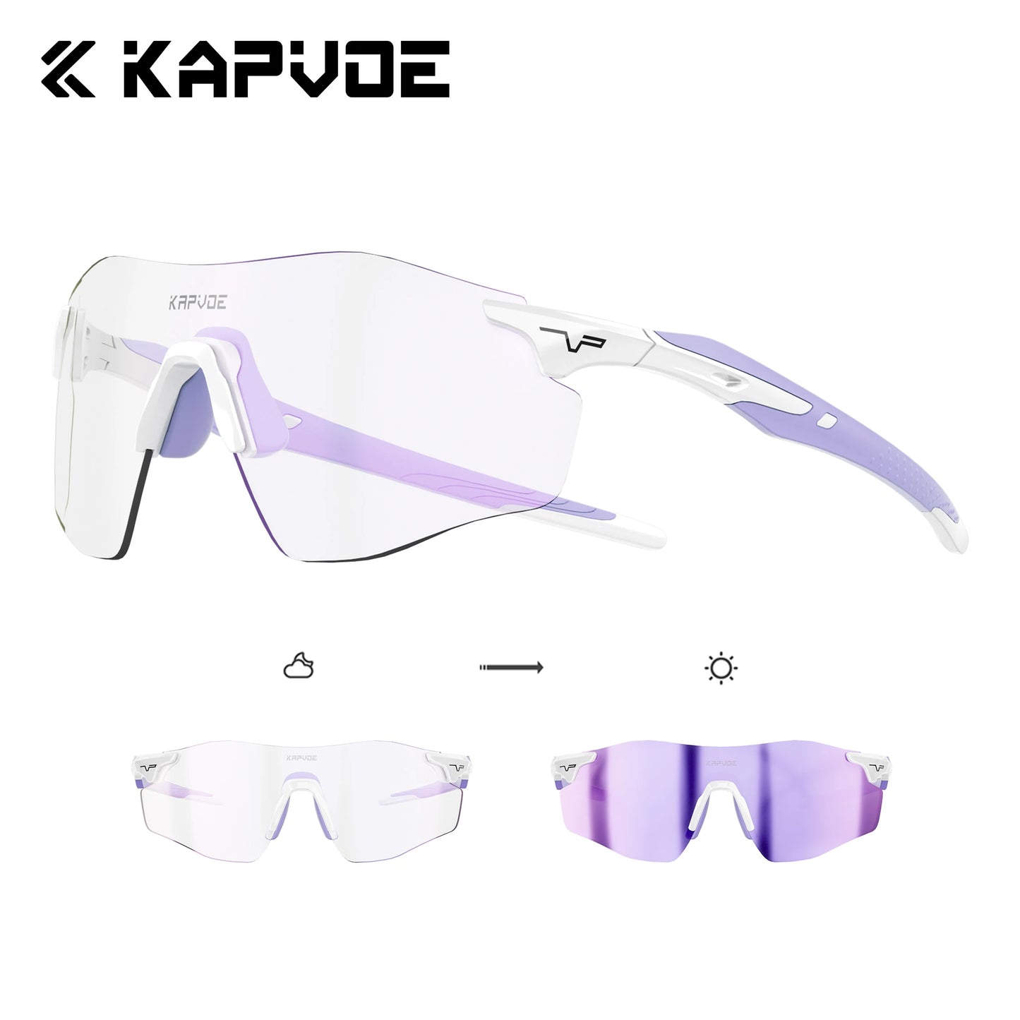 Athletic Rimless Photochromic Sunglasses