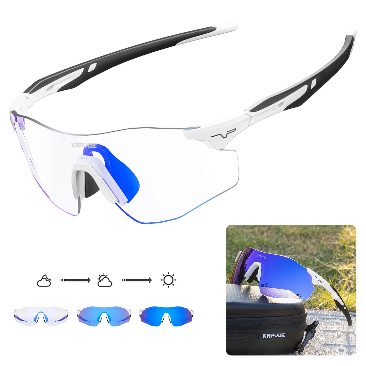 Athletic Rimless Photochromic Sunglasses