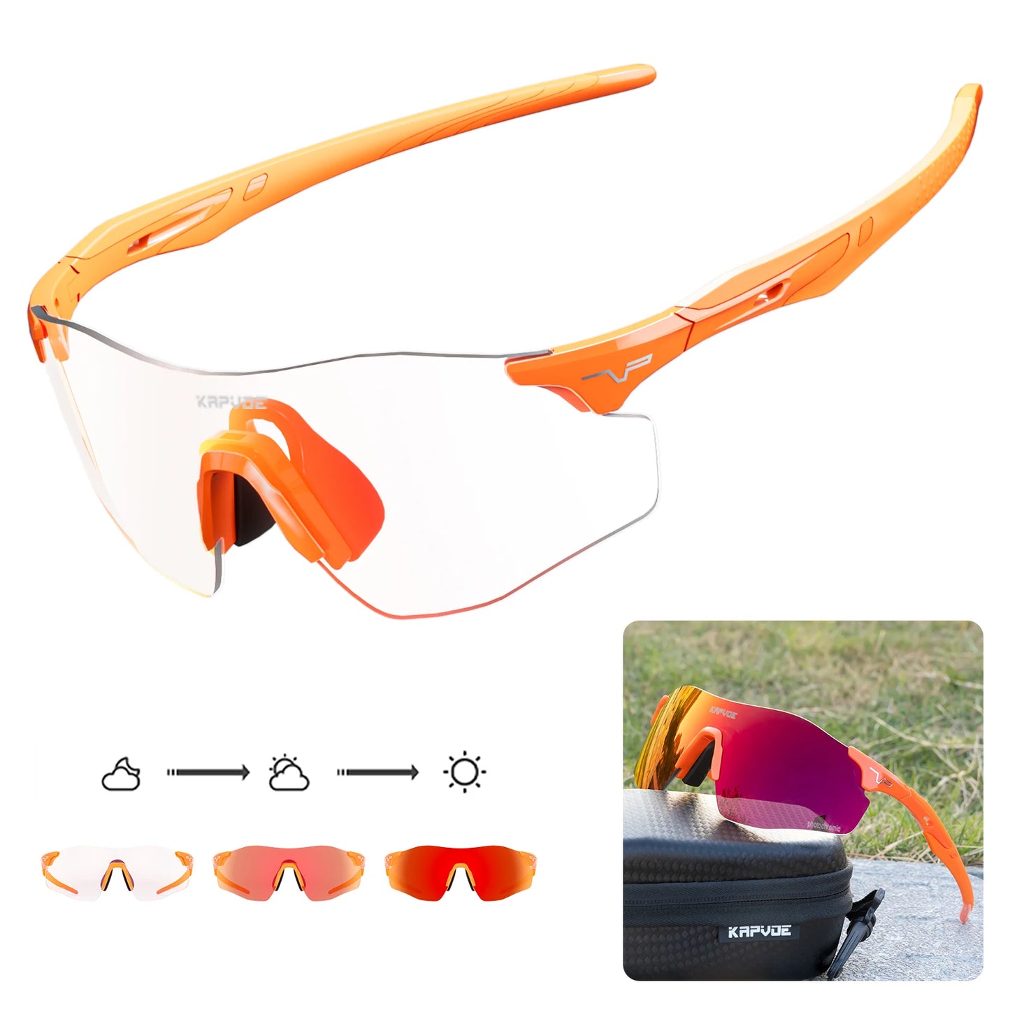 Athletic Rimless Photochromic Sunglasses